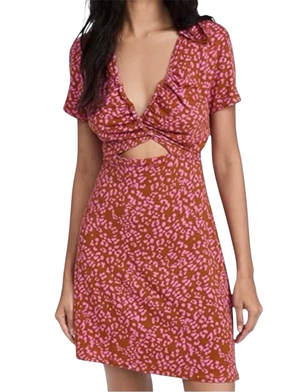 Free People Marsaille Mini Dress Lavender Purple Leopard Print XS